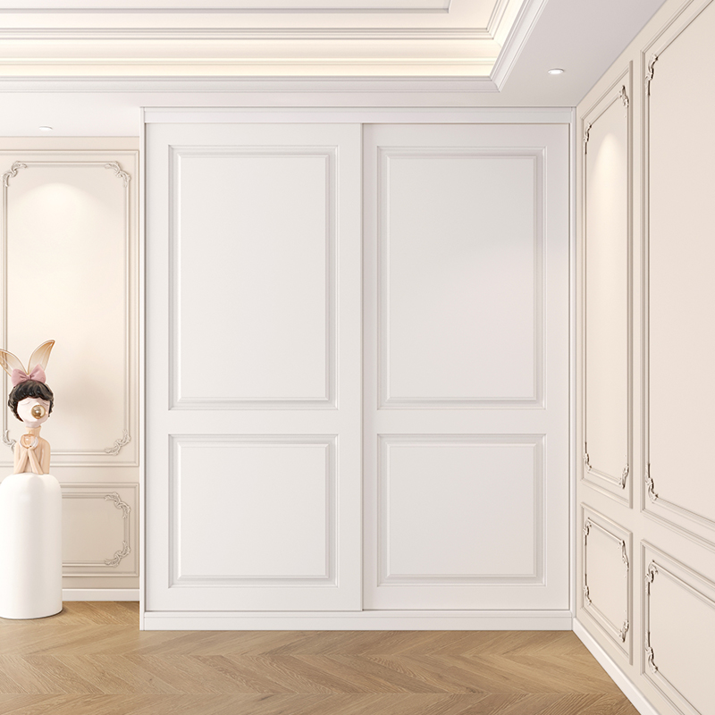 推拉门衣柜家用卧室衣帽间组合柜小户型移门一门到顶储物衣橱定制