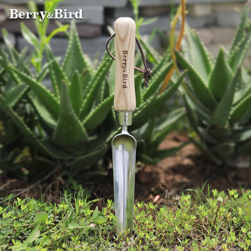 BerryBird长条铲盆栽脱盆换盆种花挖土施肥移苗工具不锈钢铲