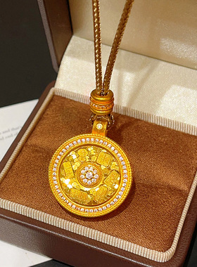 沙金八宝罗盘项链女款毛衣链