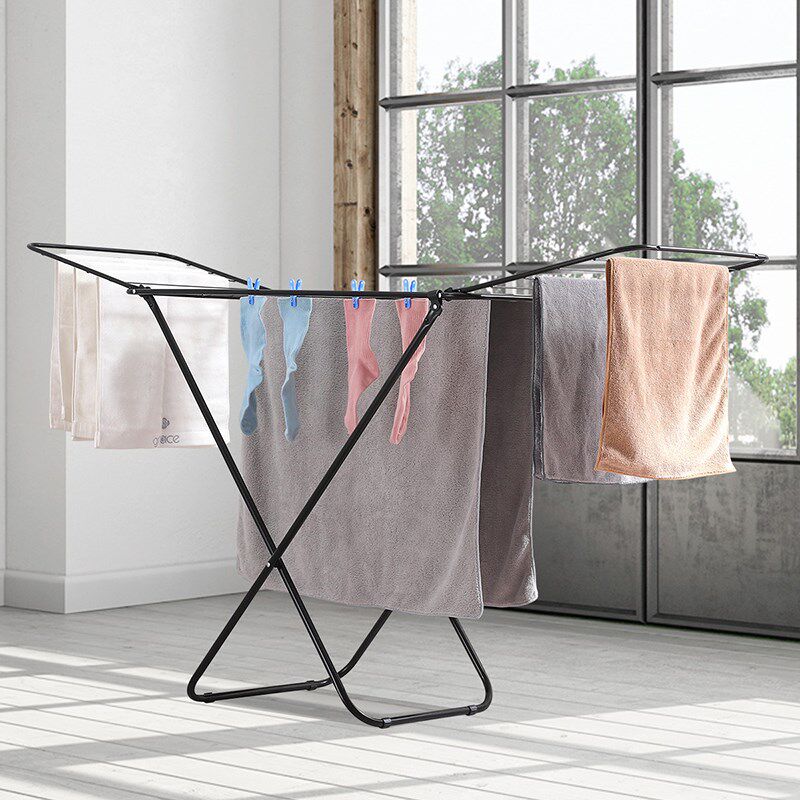 阳台庭院晒被架大翼形q晾衣架可折叠收纳室内室外家用落地式晾衣