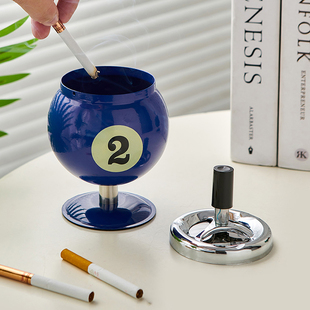 潮流家用客厅设计感茶几桌面Z菸缸送 创意菸灰缸带盖子防飞灰个性