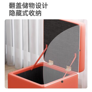 店理髲店家用实木换鞋 服装 凳简约现代储H物凳皮墩子长条脚收纳凳