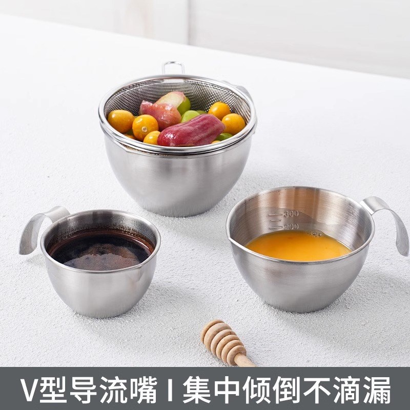 不锈钢刻度量杯304把手烘焙z带毫升厨房家用量筒豆浆杯奶茶店专用