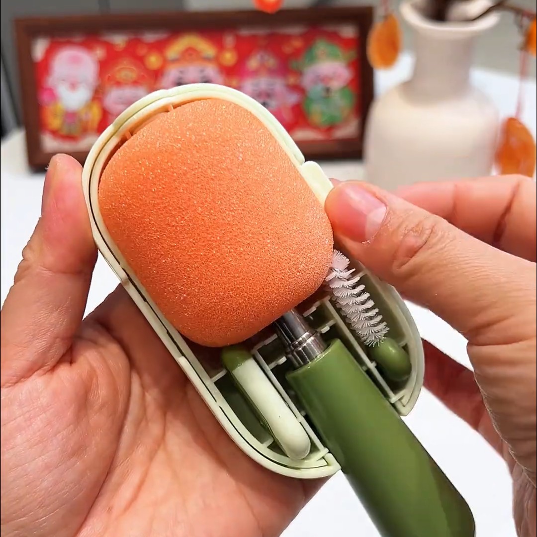 便携式三合一杯刷套装清洁力强伸缩折叠杯刷洗奶瓶刷子杯子清洁刷