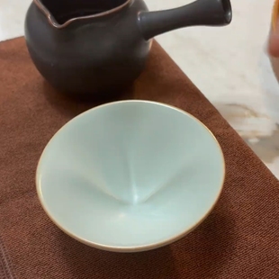 2026新款汝窑福禄杯葫芦杯陶瓷开片可养个人主人杯单杯茶具品茗杯