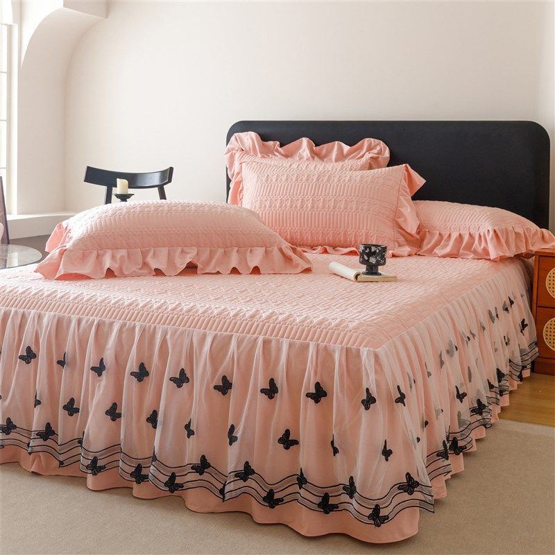 四季通用水洗棉床裙单件韩式公主风蕾丝花边床单加厚床罩三件套女,床上用品,床裙,淘宝优惠券,粉丝福利购,淘宝优惠卷