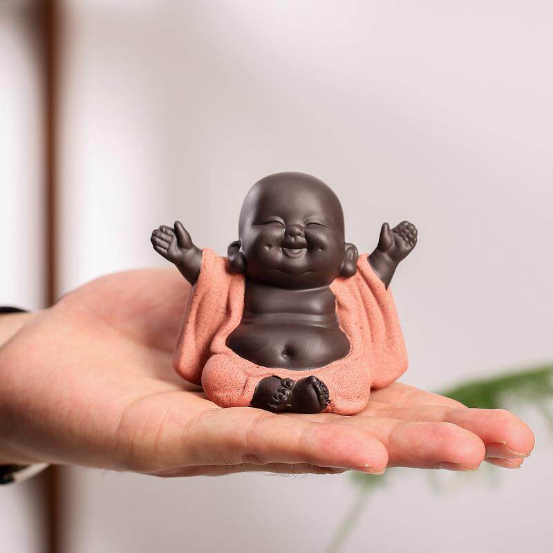 紫砂精品招财弥勒佛茶宠功夫茶摆件手工可养禅意茶玩茶台装饰品