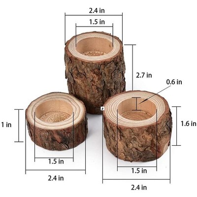 Tea Lbight Wooden Candle Holder Rustic Wedding Party Birthda