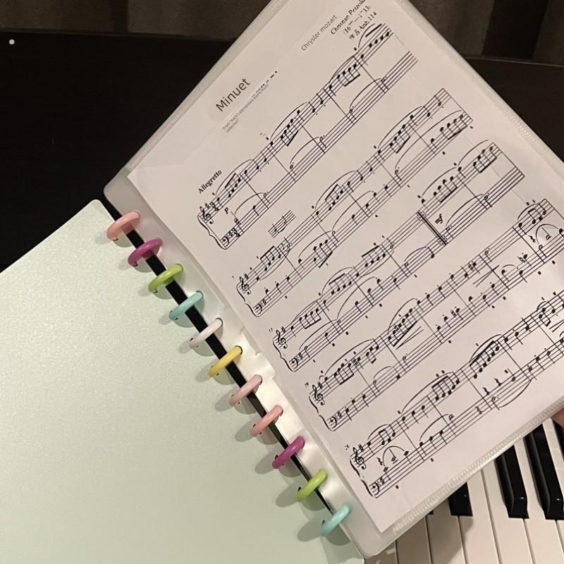 A4乐谱夹活页彩色扣钢琴谱夹子可修改不反光音乐歌谱夹可改写标注