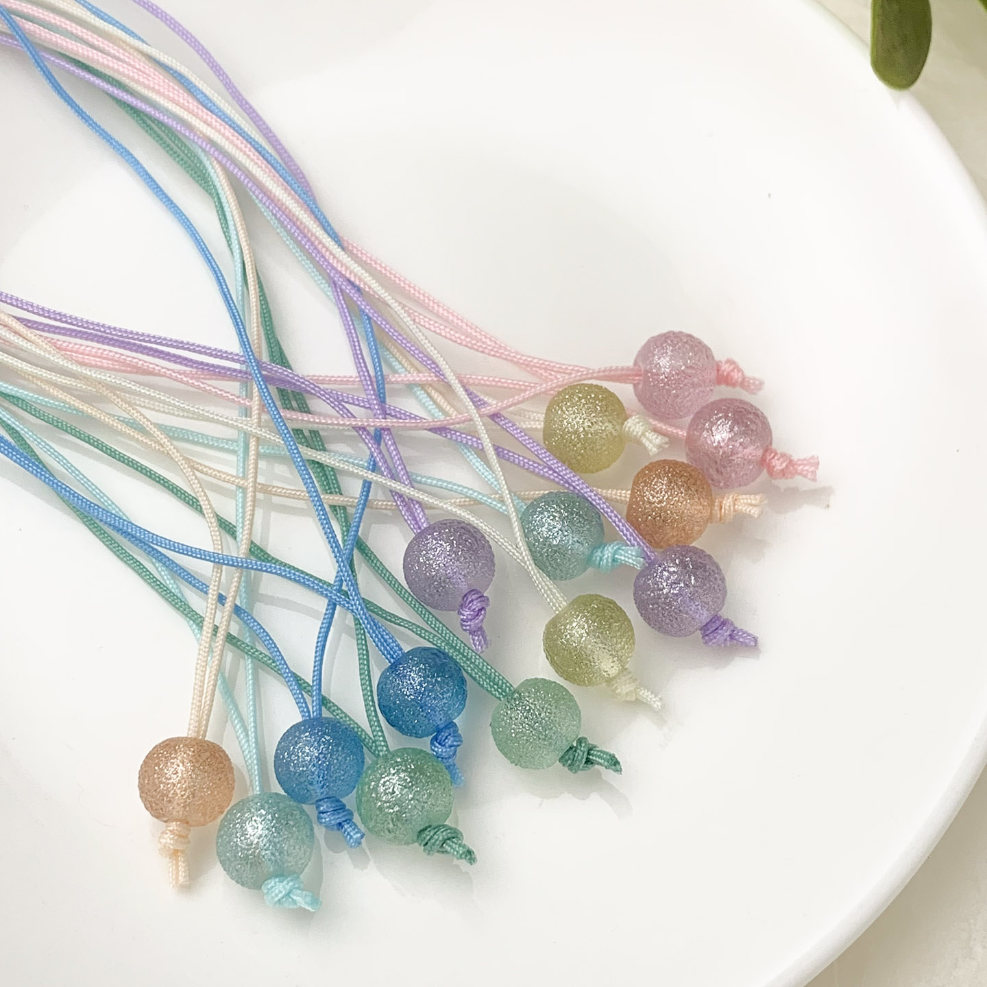 糖果琉璃珠书签挂绳5条装串珠流苏配饰创意手办挂饰手工diy材料