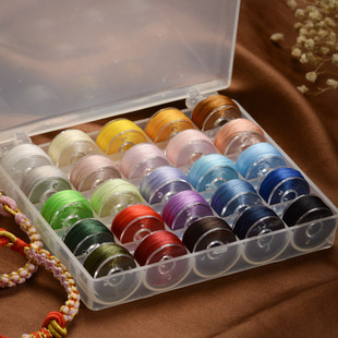 25色色盒套装 3股股线绕线材料包编织线细线色板缠花cs三股手工线