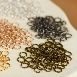 开口圈18k金银色玫瑰金手链挂件配件diy包扣迷你金圈项链吊坠o圈