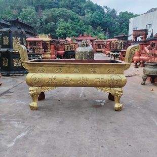 四方香炉寺庙铸铁寺庙祠堂道观长方形大型插香大香炉室外生铁