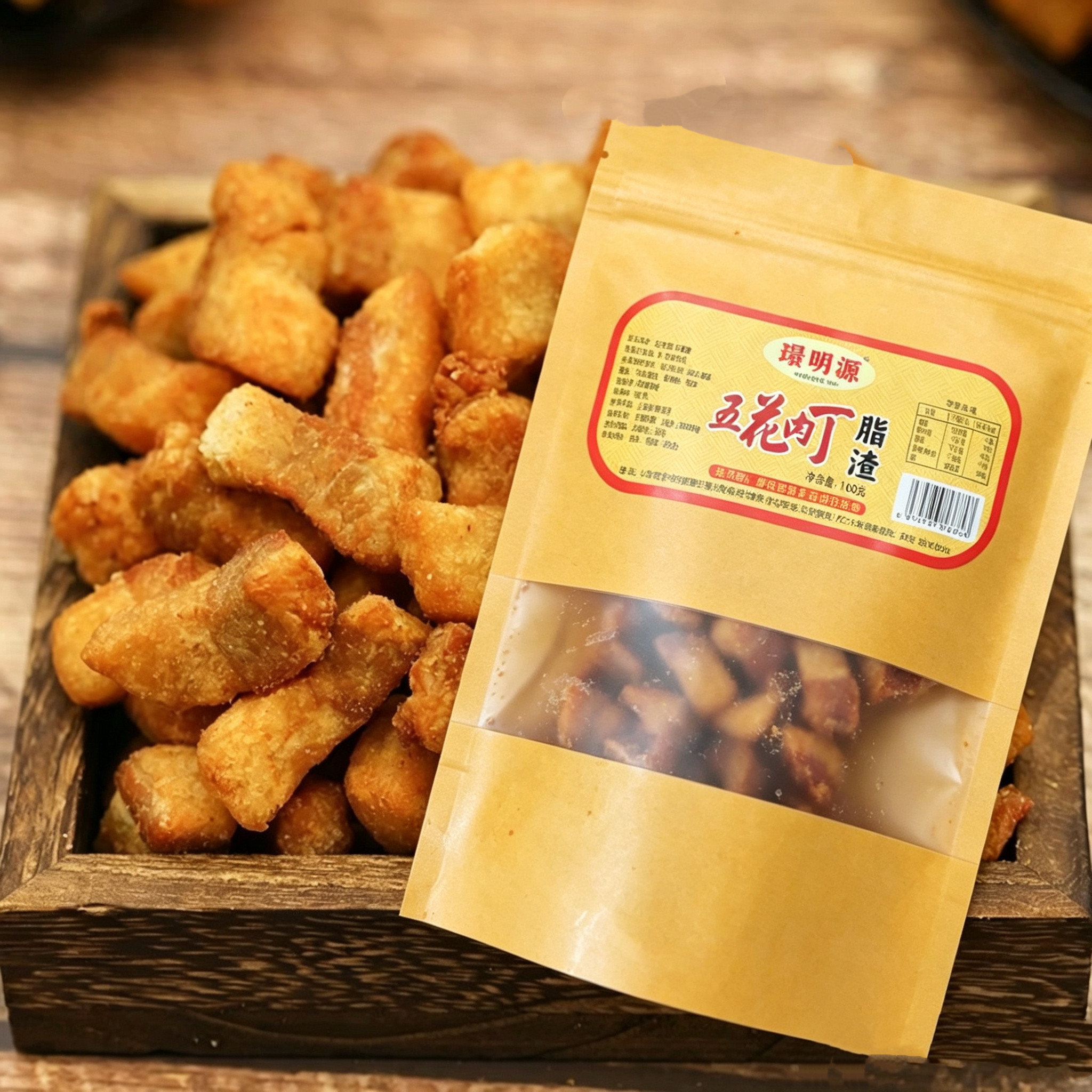 璟明源五花肉块肉粒脆哨青岛特产脂渣香酥猪油渣干炸脆皮休闲零食