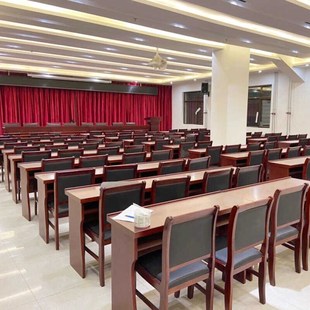 小型会议室会议桌椅组合长条桌双人.米油漆会场党员条桌培训桌