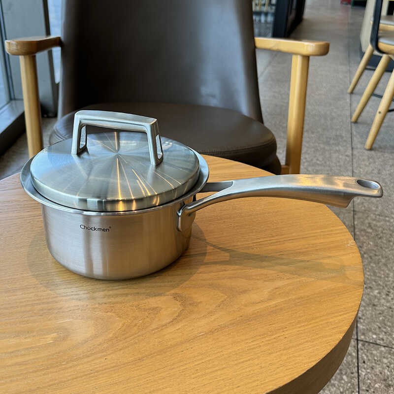 卓德铭五层钢夹致雅端单柄奶锅锅宝宝辅食