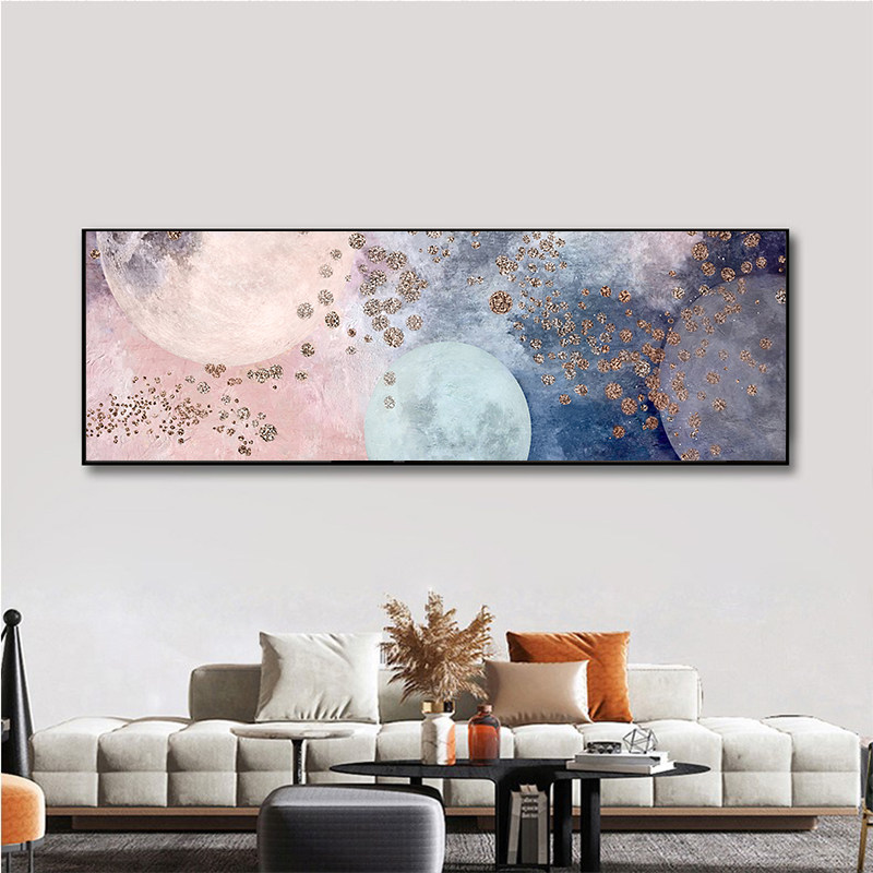 挂画现代简约背景墙唯美星空画样板间清新艺术墙画