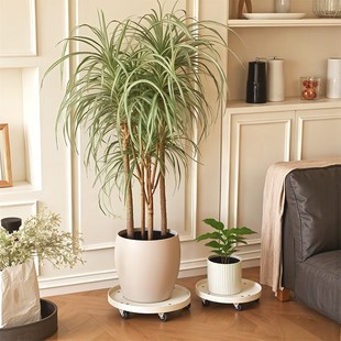 铁艺可移动大花盆托盘花架客厅落地式带轮盆栽花架子绿植底座托架