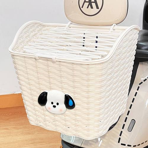 电瓶车后车筐放东西神器可爱卡通电动摩托车后尾防水挂篮储物车篓