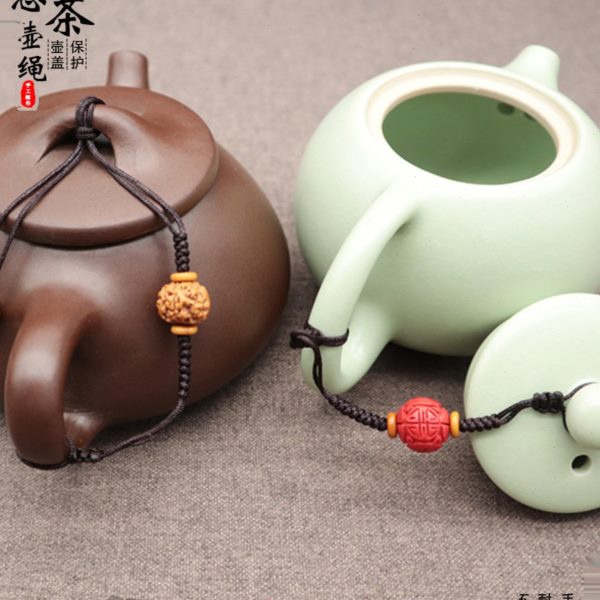 石瓢壶西施壶挂绳挂件文玩紫砂壶杯盖防摔茶具手工编织高档茶壶绳