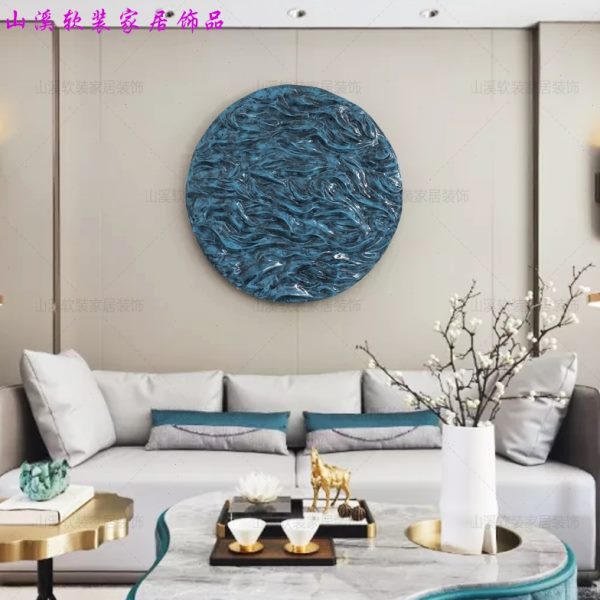 样板房实物圆形装饰品墙壁挂画酒店墙面装饰玄关过道北欧创意壁饰图片