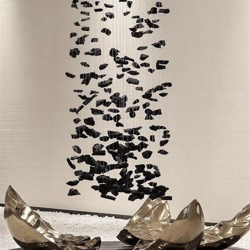 非标定制别墅酒店大堂吊灯高端会所展厅楼梯艺术黑色琉璃石头吊灯,家装灯饰光源,酒店/宴会厅/餐饮吊灯,淘宝优惠券,粉丝福利购,淘宝优惠卷