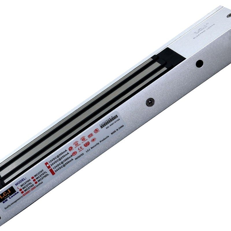 LCJ力士坚电锁MC270L单双门磁力锁门禁系统电子锁明装12v24v通用