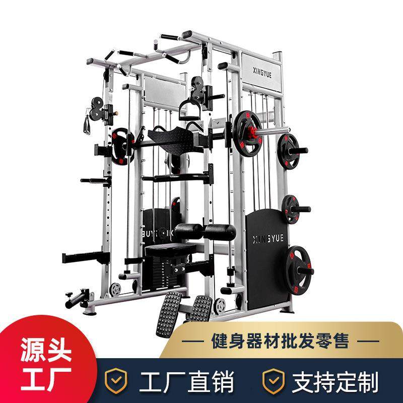 龙门架史密斯综合训练器一体机家用健身器材多功能小飞鸟械深蹲架