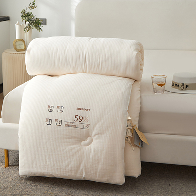 李官奇59大豆A类母婴级原棉大豆纤维被水洗全棉保暖大豆被子母被