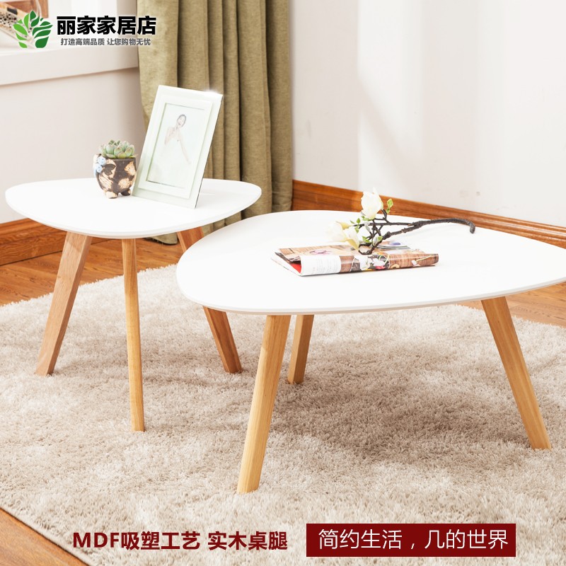 日式创意客厅小茶几现代简约实木腿桌子边几三角几时尚咖啡桌边桌