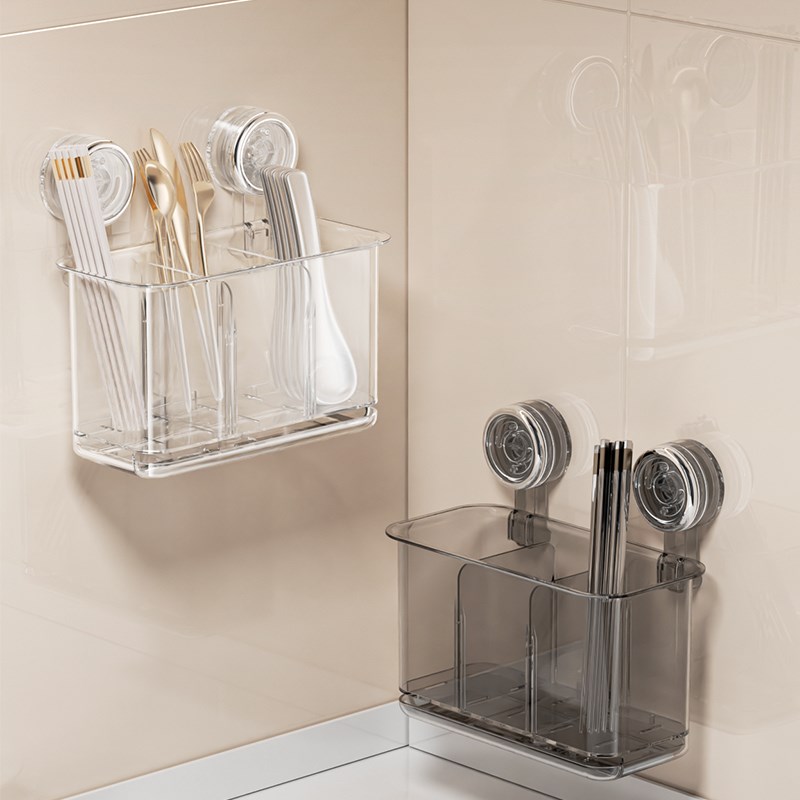 吸盘筷子收纳盒壁挂式家用勺筷z收纳架厨房沥水筷笼高档新款筷子