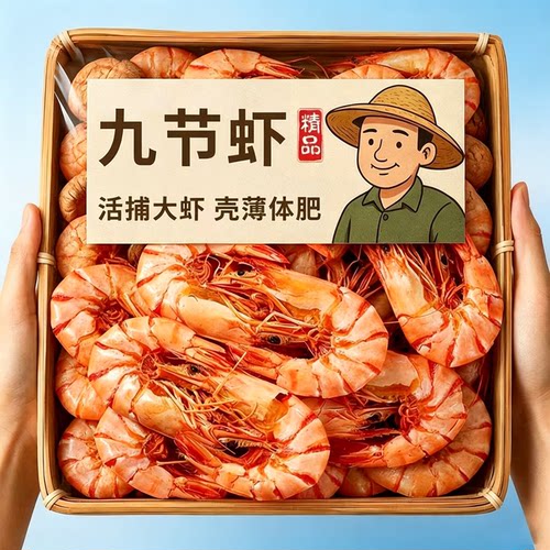 九节虾干即食特大干虾开袋大虾干
