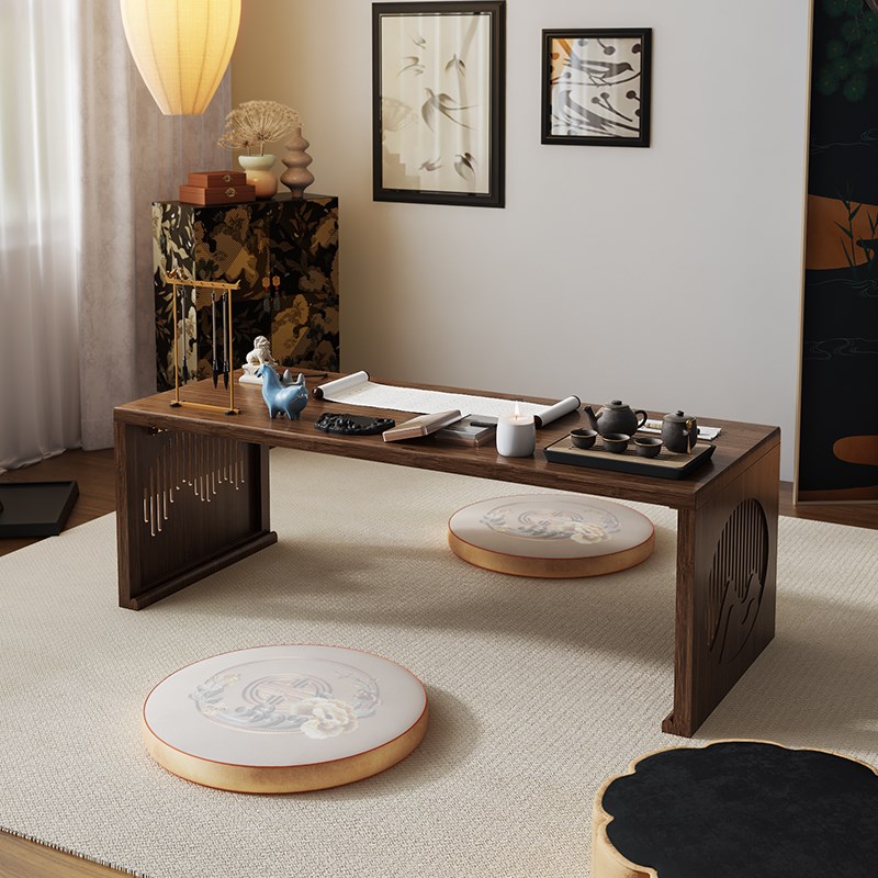 飘窗小桌子茶几日式榻榻米茶桌可折叠炕桌家用实木小户型炕上矮桌
