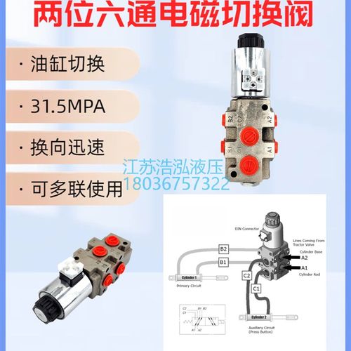 SVV09HSV09两位六通电磁换向油缸切换怪手农机属具油缸切换