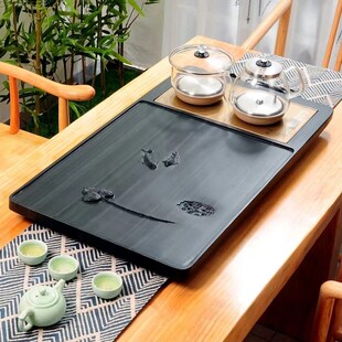 天然皇庭玉整块石茶盘手工雕刻全自动电磁炉茶具石头茶盘家用茶室