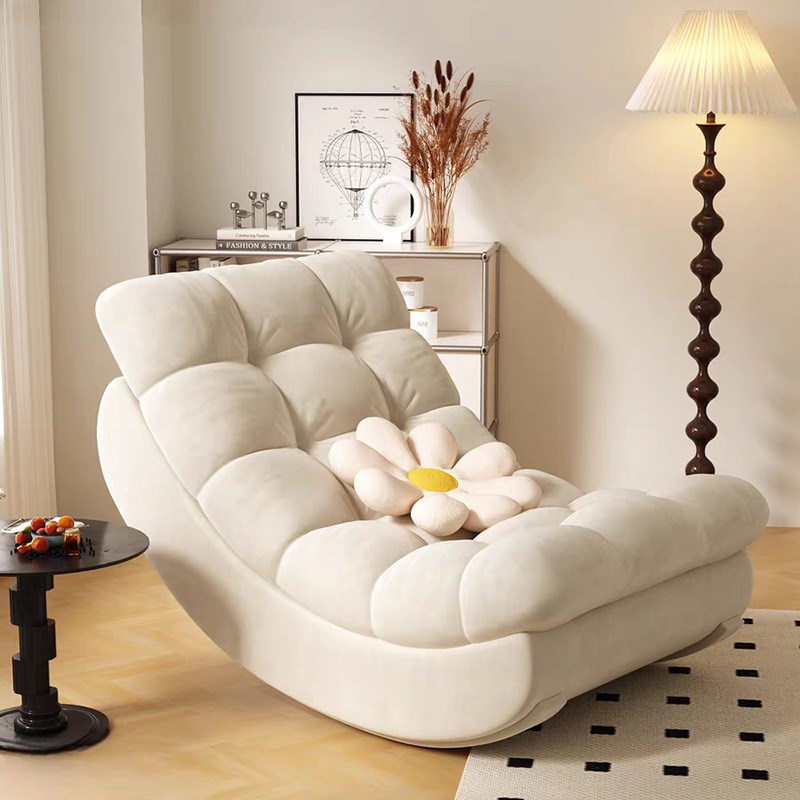 懒人沙发可躺可睡单人摇椅2025新款奶油风躺椅客厅休闲懒人窝窝椅