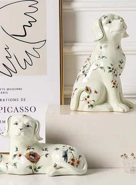 客庄陶瓷狗家居饰品手绘陶瓷狗家居饰品摆饰陶瓷狗客厅陶瓷摆饰