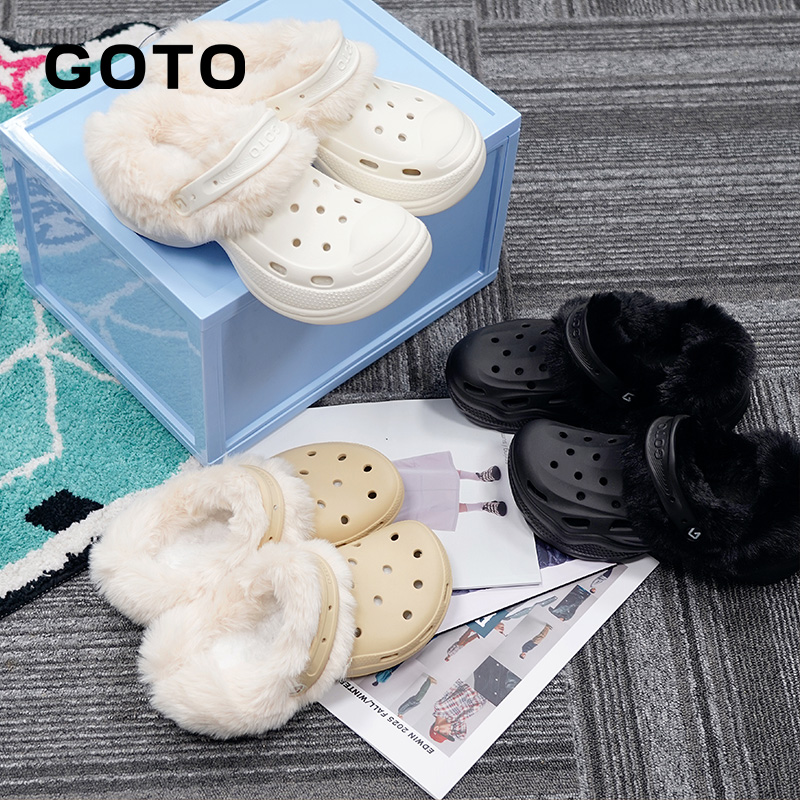 适配GOTO洞洞鞋毛绒内胆可拆卸