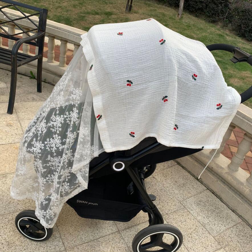 婴儿推车蚊帐挡风遮阳布透气防风防蚊虫防晒盖布手推车遮阳挡风罩