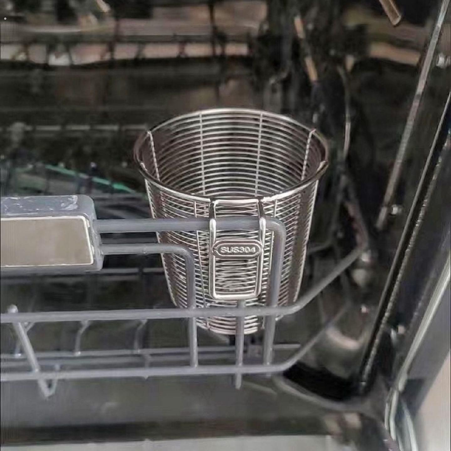 不锈钢筷子筒可挂壁厨房置物架餐具收纳网格沥水篮洗碗机专用