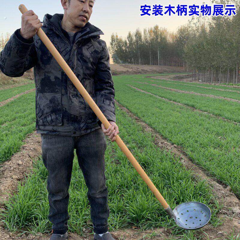 捞污水粪便勺子掏粪池神器下水道清理工具漏眼长柄老式马勺子直角