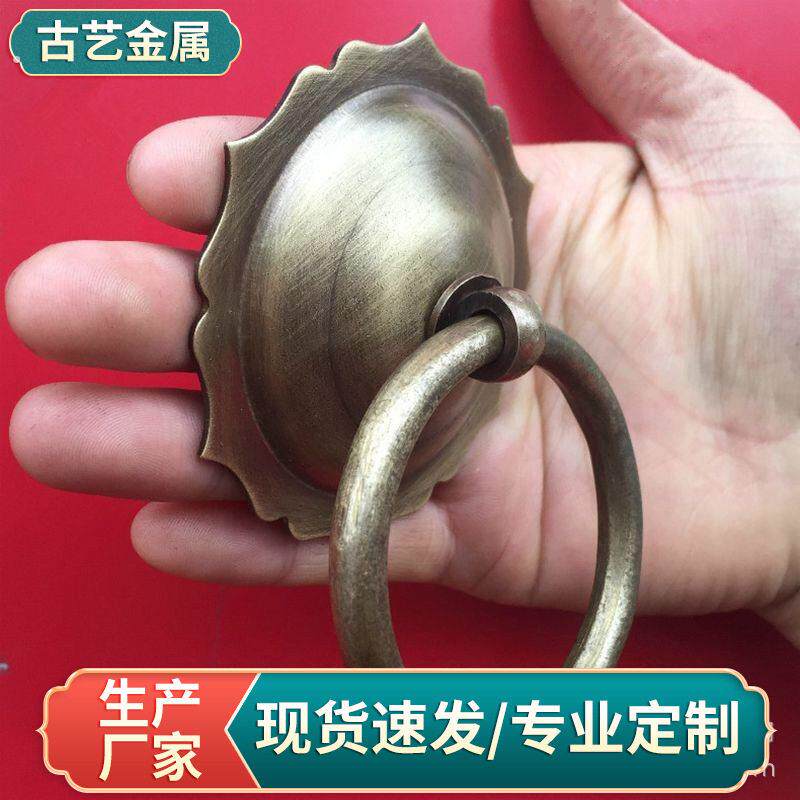 纯铜中式拉手彷古大门把手老式古建庭院木门拉环古典圆形拉手门环