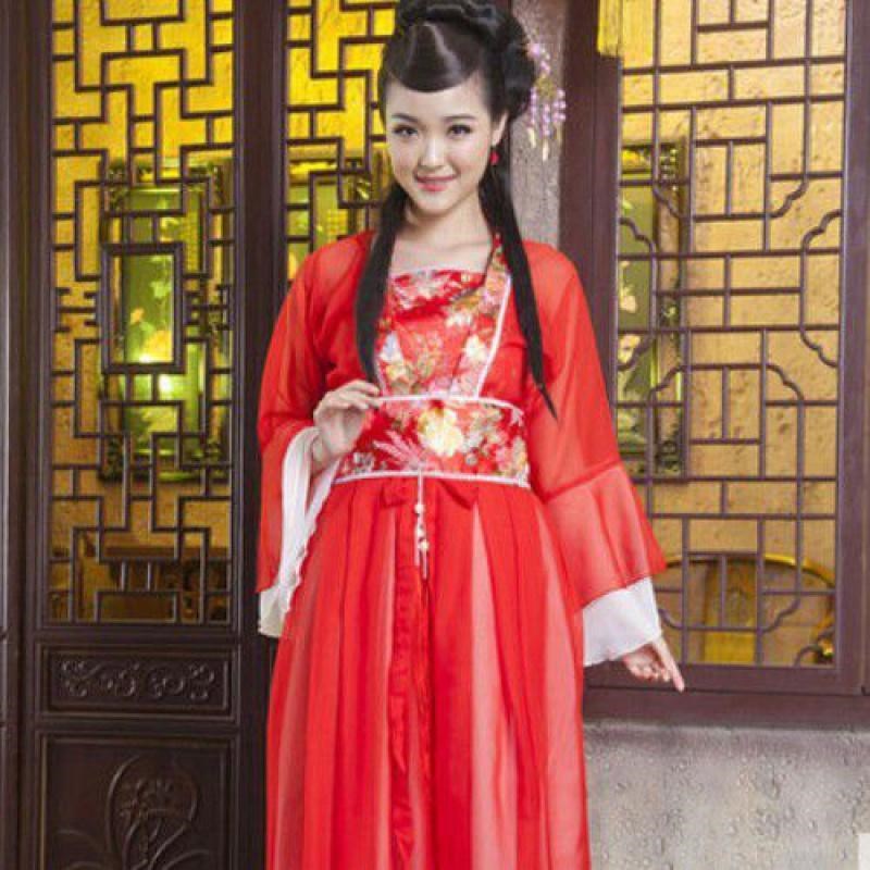 古装服装 仙女 七仙女 唐装汉服 仙女服 演出服 古筝表演 雪纺裙