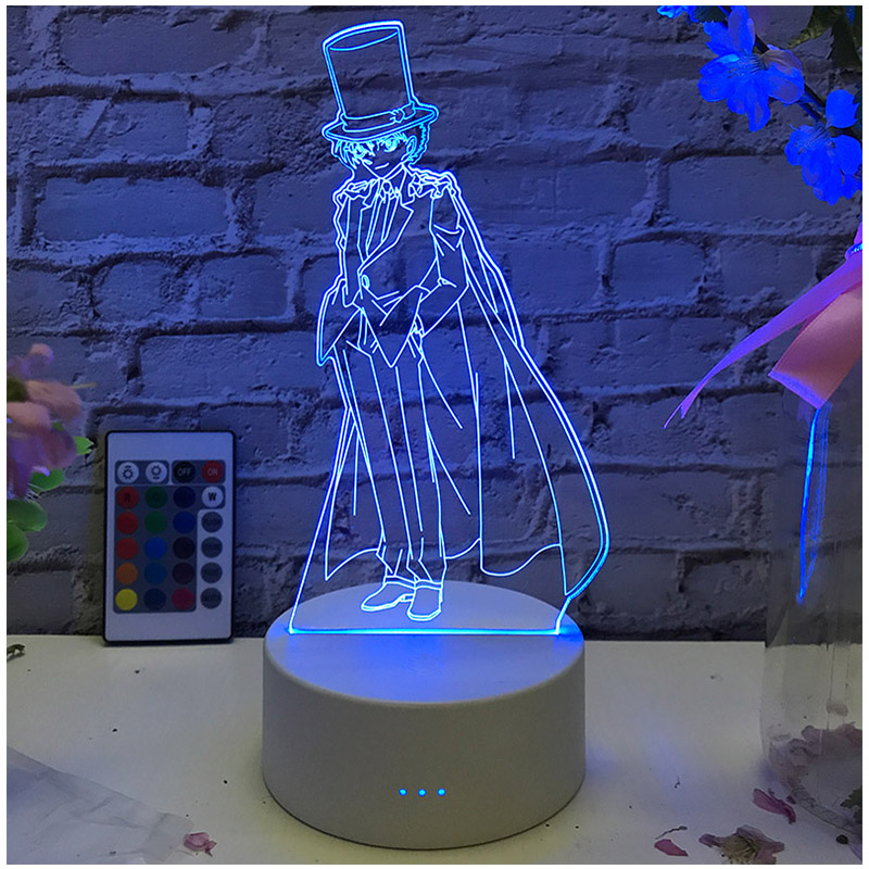 怪盗基德小夜灯遥控名侦探柯南3d动漫台灯创意装饰灯床头卧室礼物