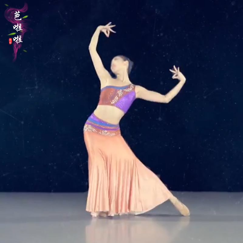 傣族舞蹈鱼尾裙桃李杯剧目《灵》演出服装西双版纳练习裙艺考服女