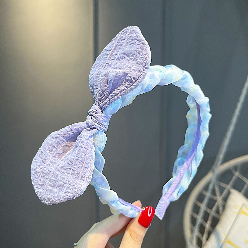 儿童发箍立体兔耳朵发卡可爱公主波点蝴蝶结头箍女孩防滑压发头饰