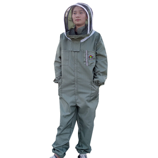 夏季透气养蜜蜂衣服防蜂服透气凉爽连身全套养蜂工具养蜂手套蜂刷