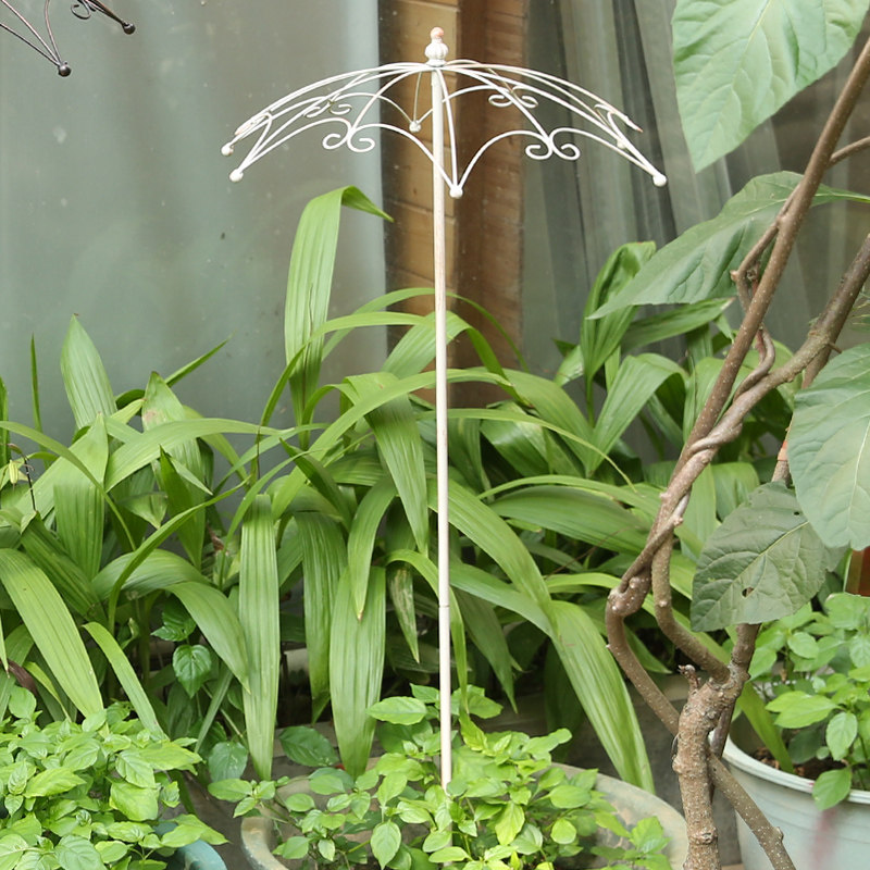 美式做旧铁艺植物爬藤架阳台户外月季支架雨伞花插庭院攀爬花架
