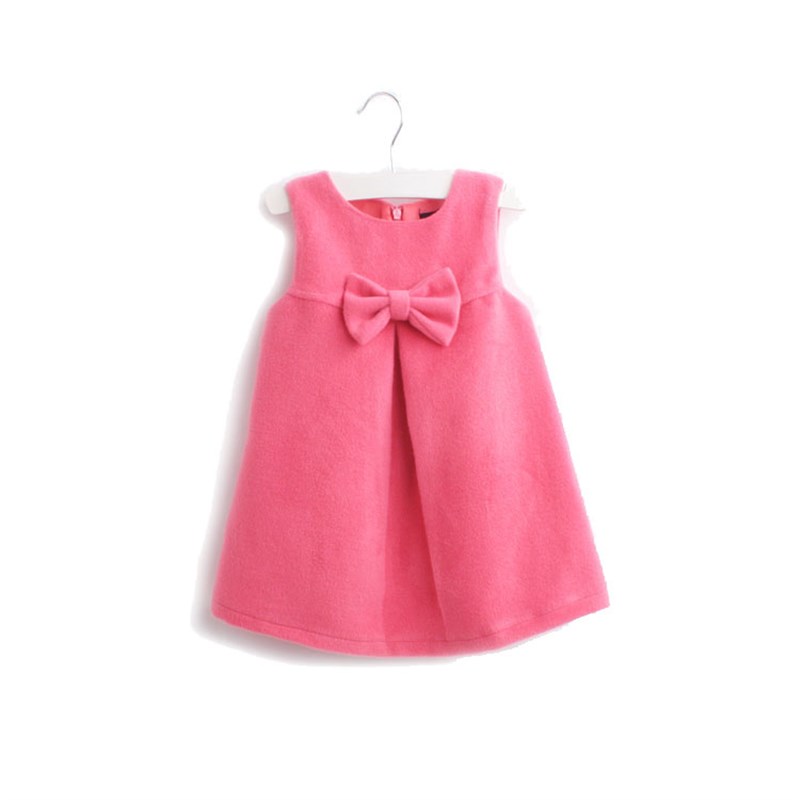 春秋款女童装 1-2-3-4-5岁女宝宝背心连衣裙子儿童公主毛呢春装红