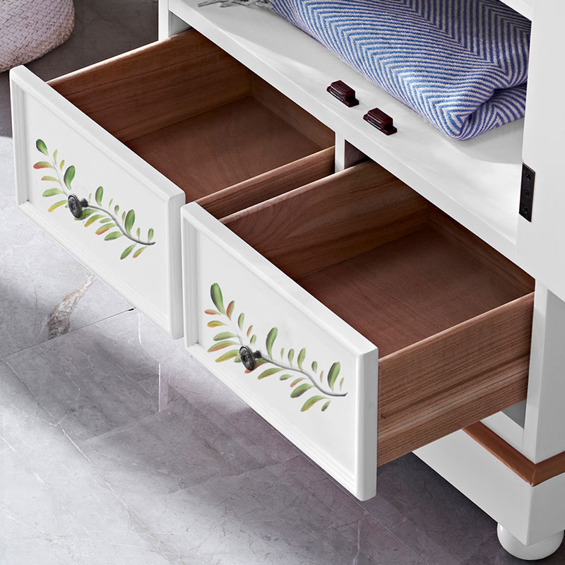 80厘米美式家用卧室小衣柜双门储物柜抽屉儿童收纳柜阳台进门玄关